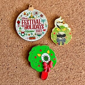 Disney Holiday Enamel Pins - Set of 3